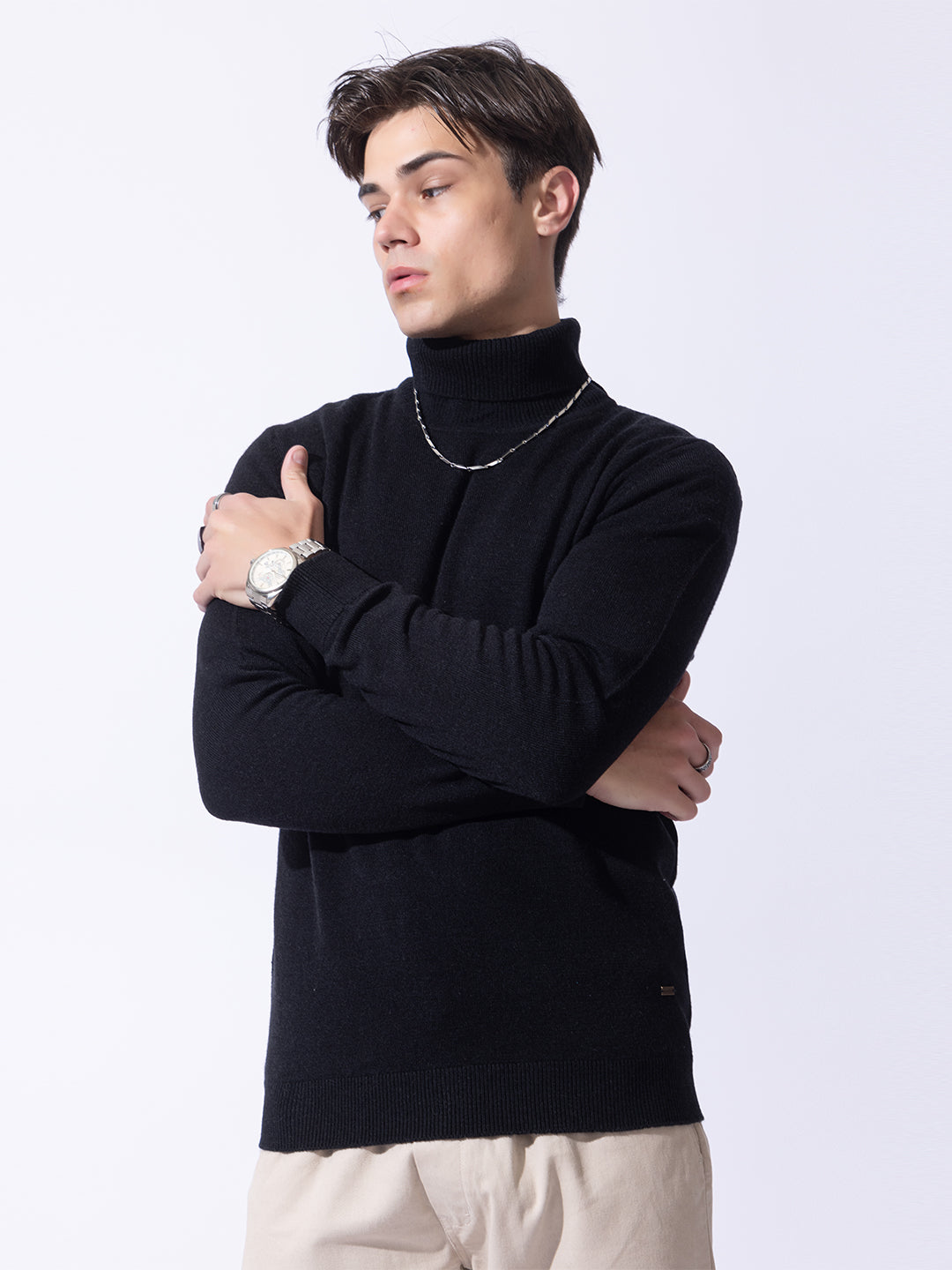 230 Turtle Neck Pullover I  Woolmark Certified I Black