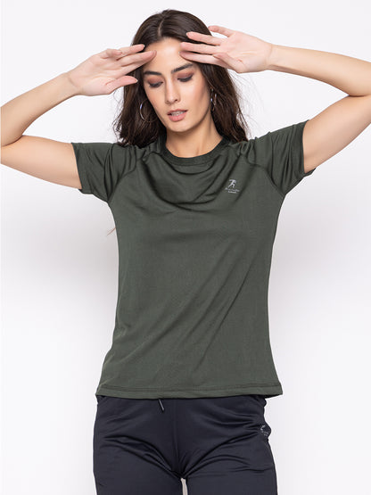 130 Camo Textured Dri-Fit Sports T-shirt I Olive