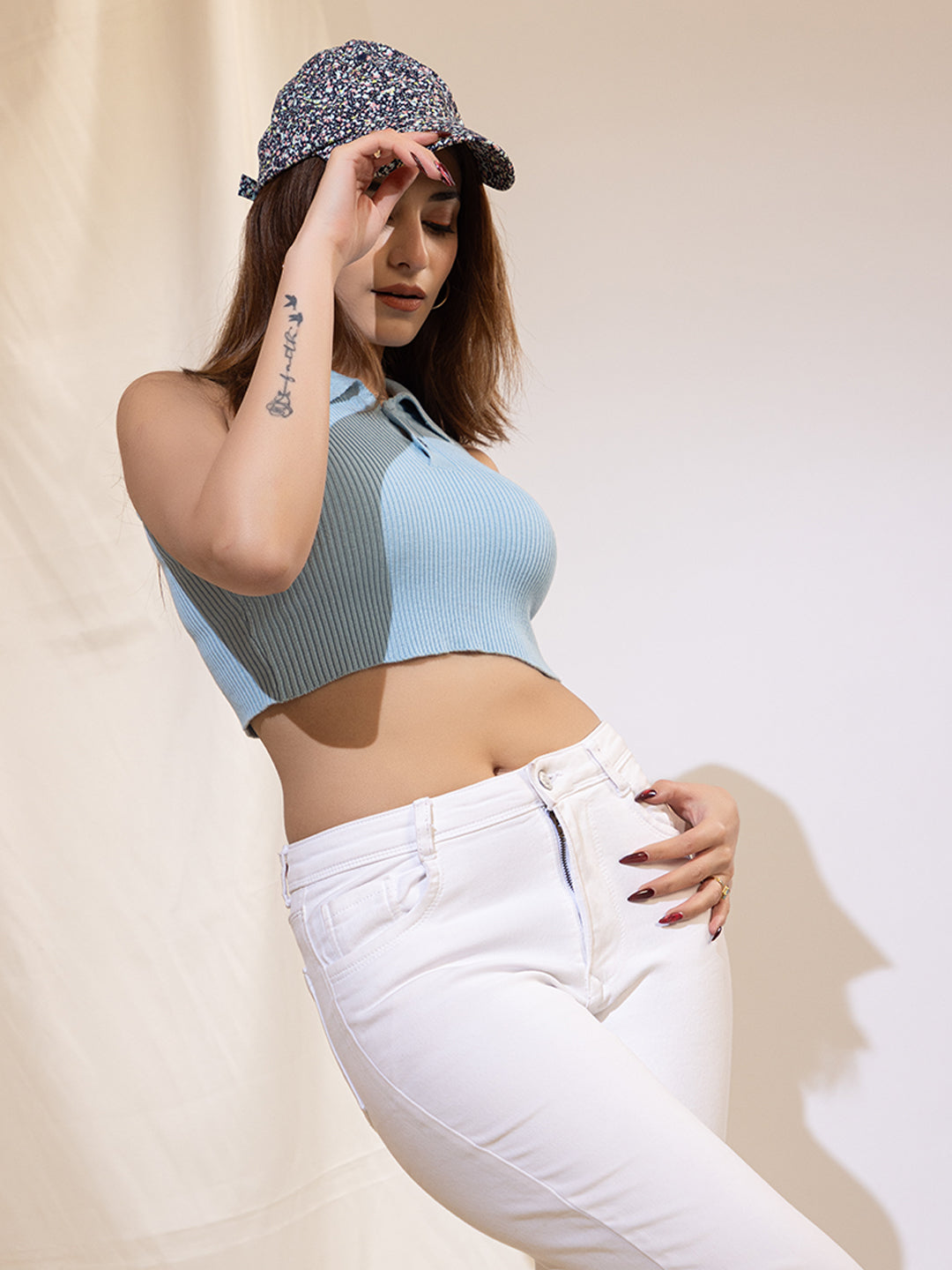 810 Knit Party Top I Sky