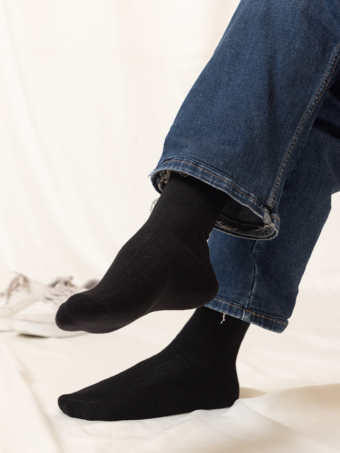 008 Mens Terry Cotton Socks I Black