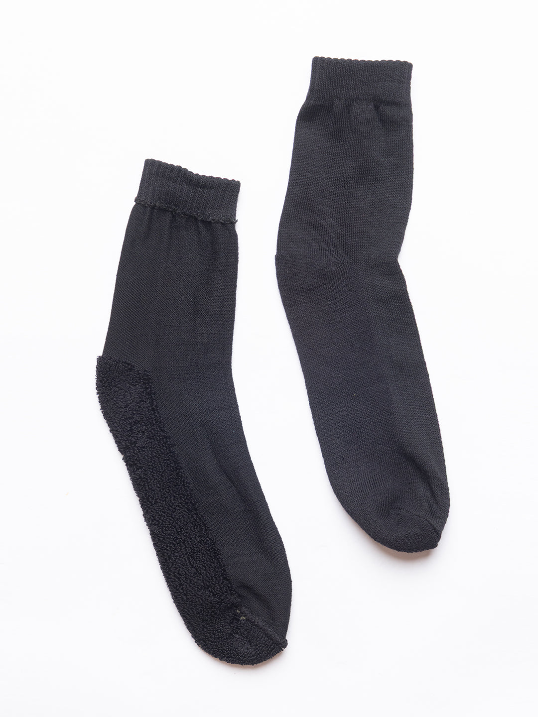 008 Womens Terry Cotton Socks I Black