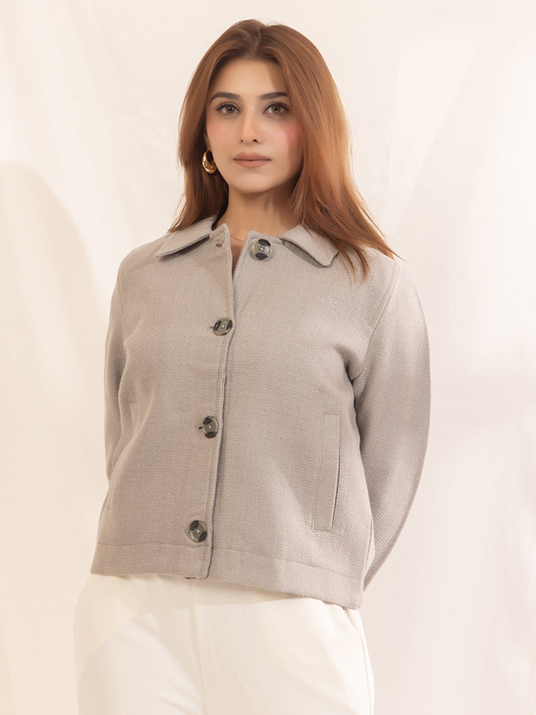 917 Wool Coat Shacket I Grey Melange