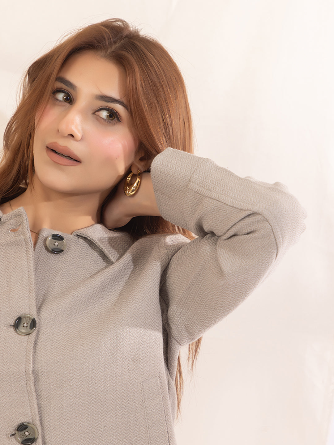 917 Wool Coat Shacket I Grey Melange