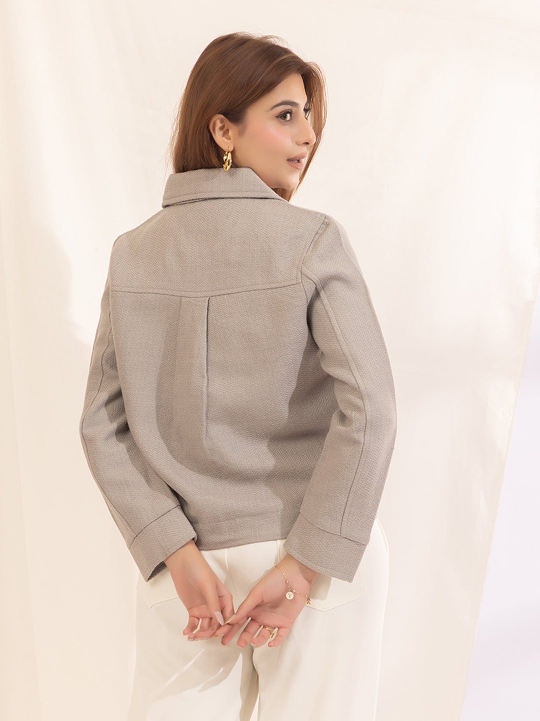 917 Wool Coat Shacket I Grey Melange