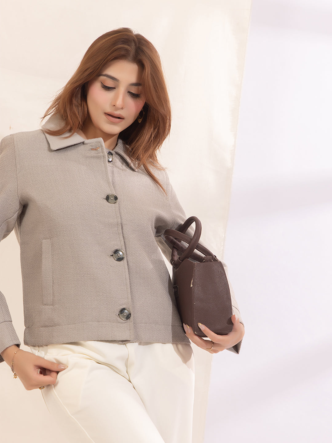 917 Wool Coat Shacket I Grey Melange