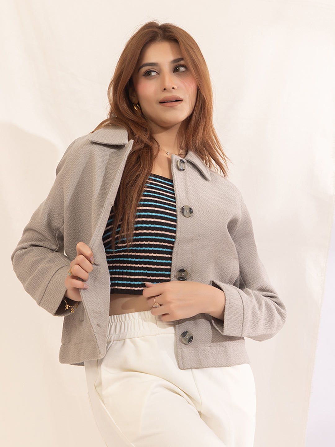 917 Wool Coat Shacket I Grey Melange