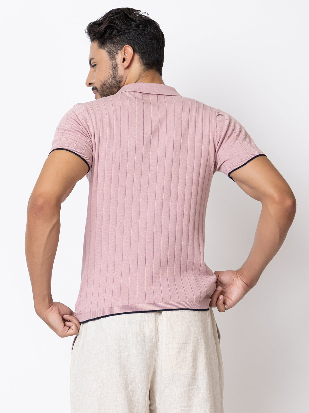 601 Rib Knit Polo I Lavendar