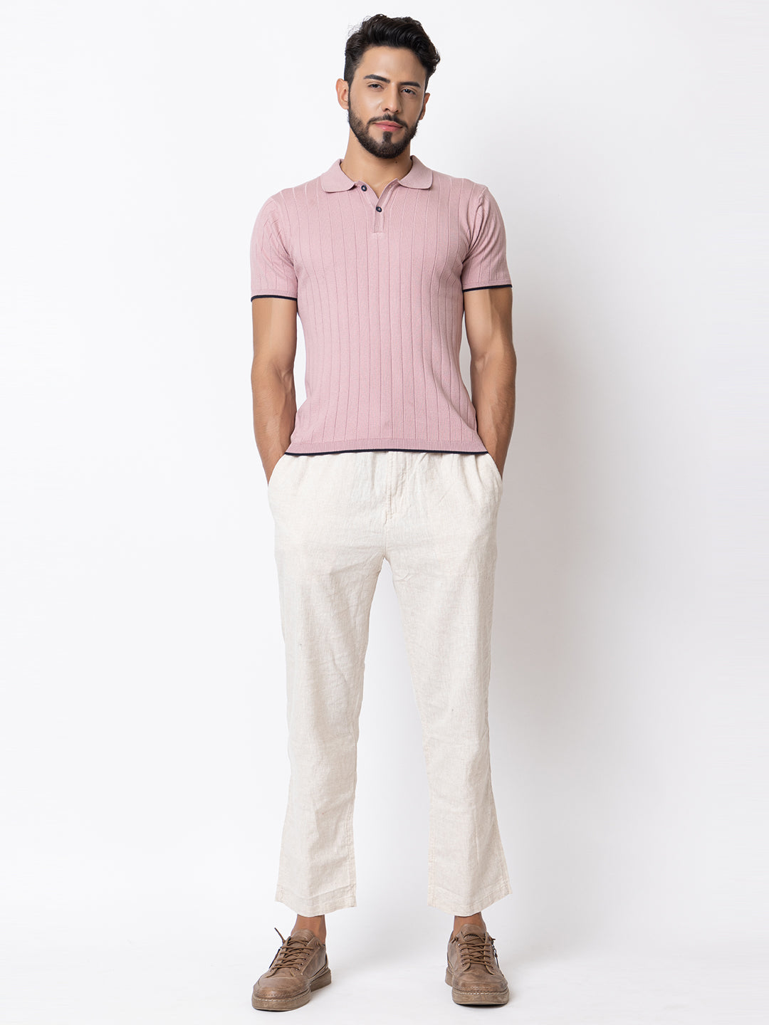 601 Rib Knit Polo I Lavendar