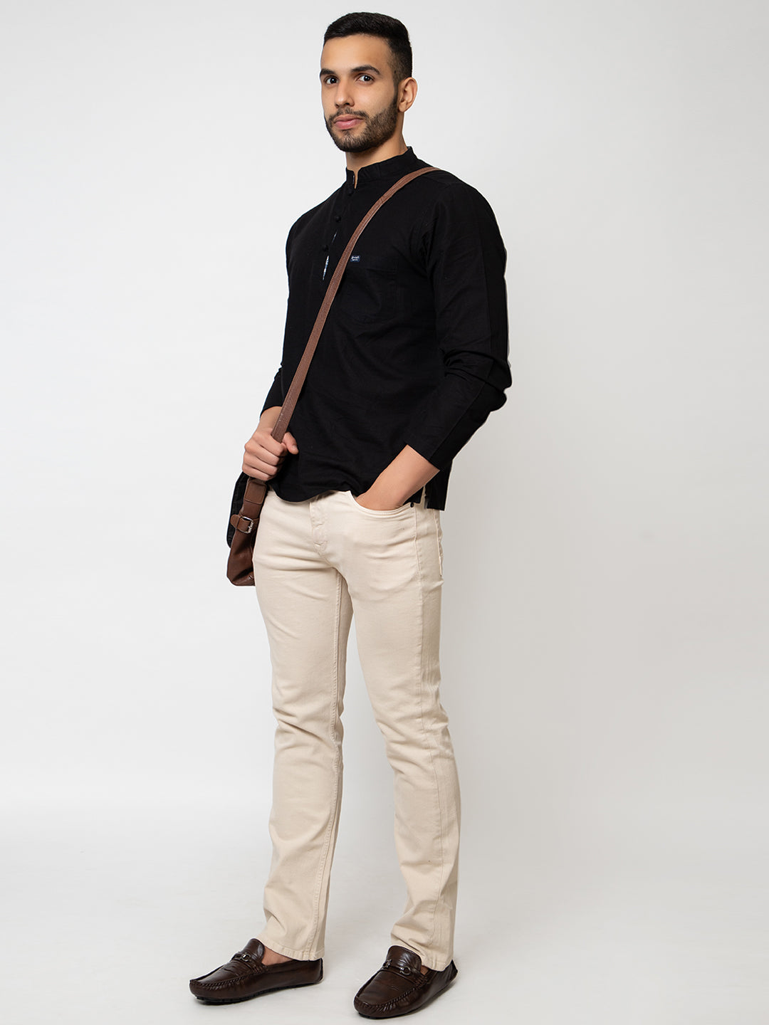 501 Men's Linen Smart Kurta Shirt I Full Sleeves I Off White