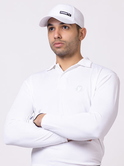 127 Polo Dri-Fit Sports T-shirt I White I Long Sleeves