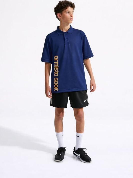 125 Boys Polo Dri-Fit Pickleball T-shirt I Denim Blue