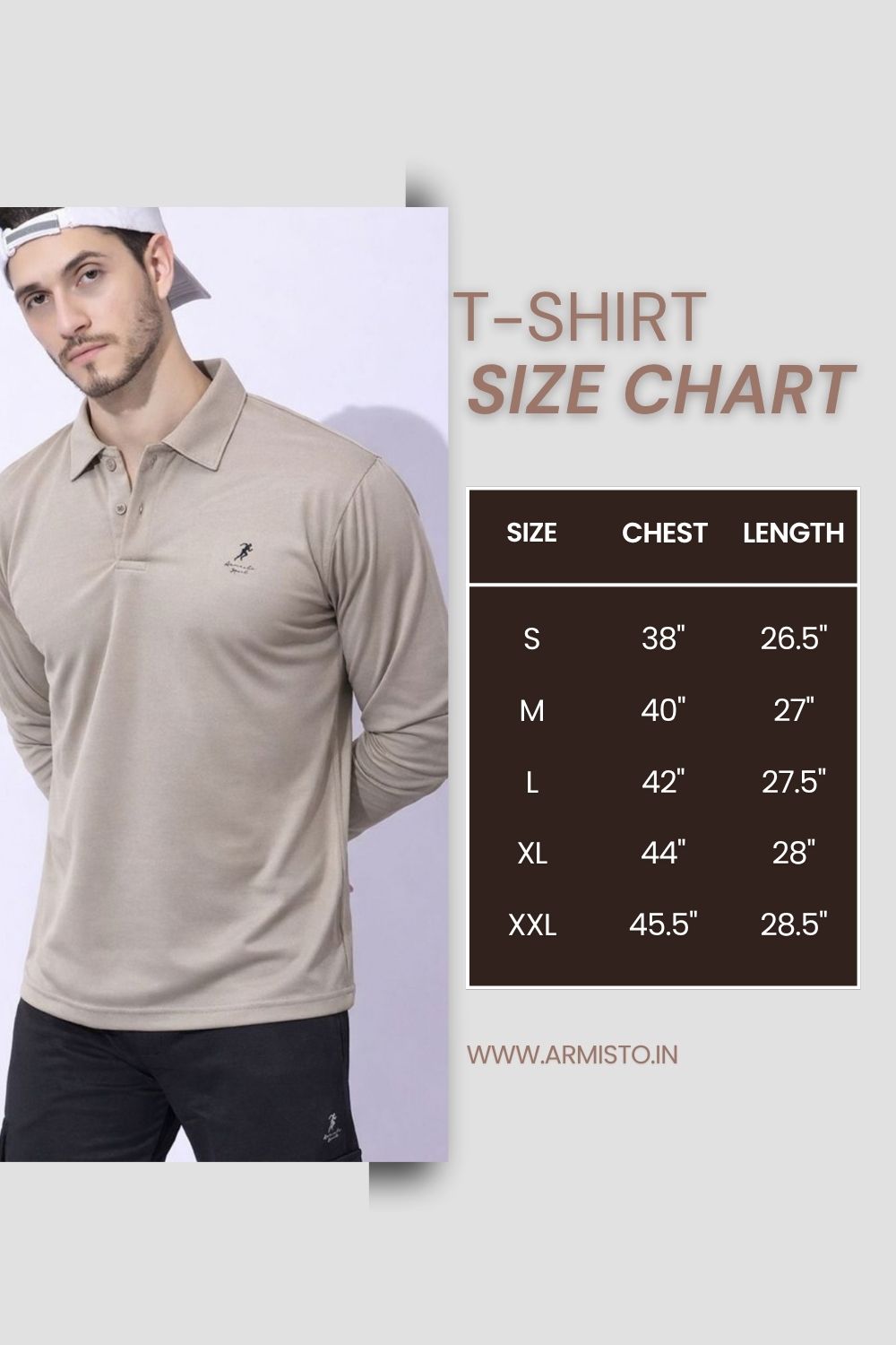127 Polo Dri-Fit Sports T-shirt I Camel I Long Sleeves