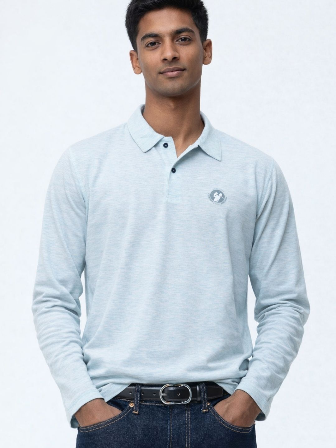 127 Polo Dri-Fit Sports T-shirt I Sky Blue I Long Sleeves