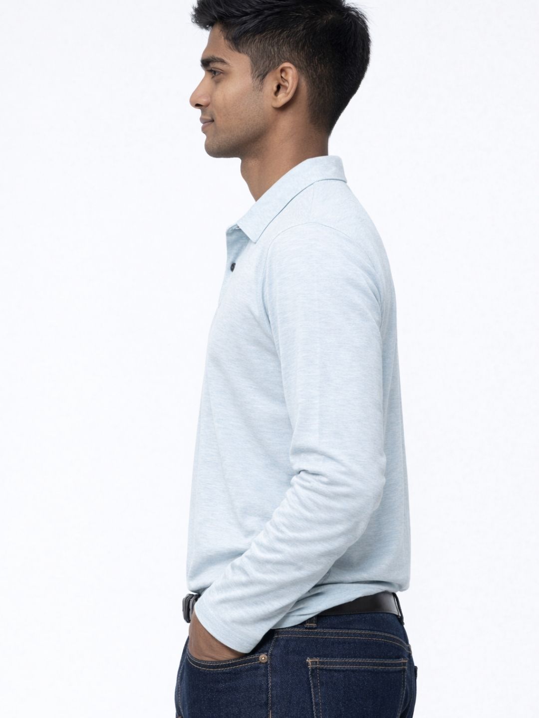 127 Polo Dri-Fit Sports T-shirt I Sky Blue I Long Sleeves