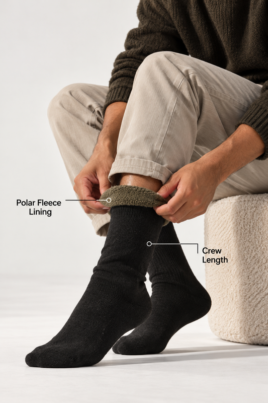 008 Snow Socks with Polar Fleece I Black