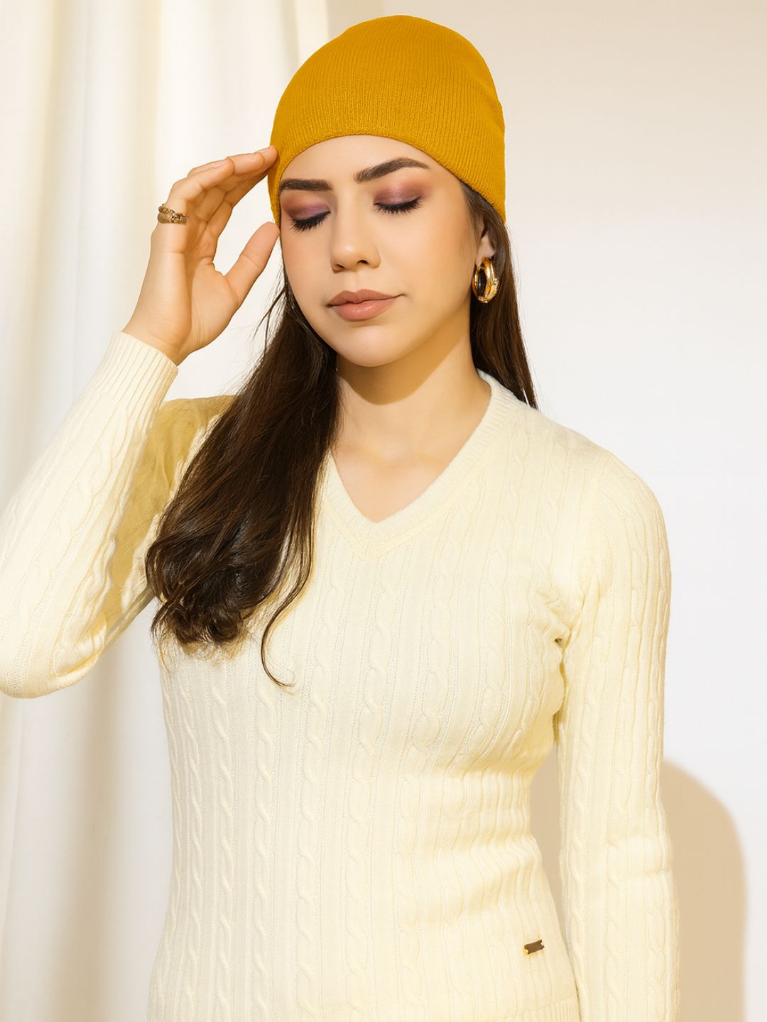 007 Knitted Beanie I Sunshine Mustard I Unisex Female