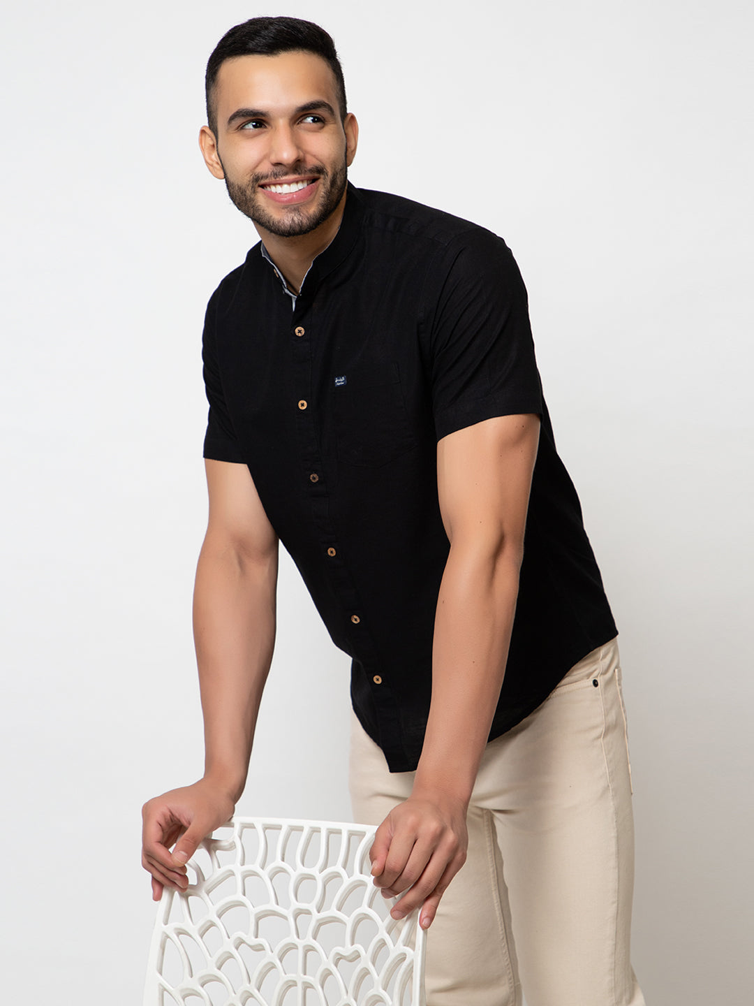 503 Men's Linen Shirt I Black