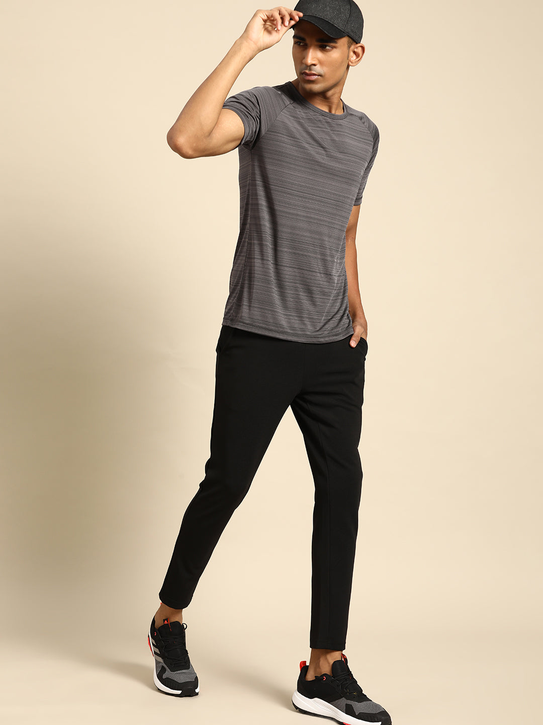 128 Textured Dri-Fit Sports Tshirt I Charcoal