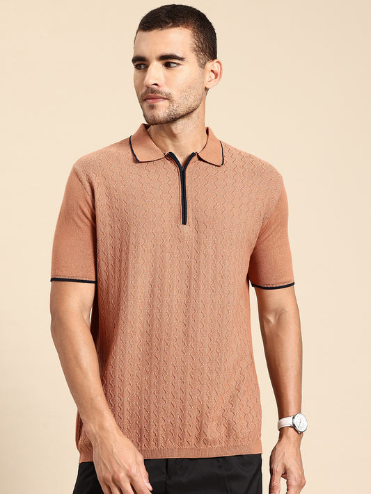 621 Rib Knit Polo I Mocha Mousse