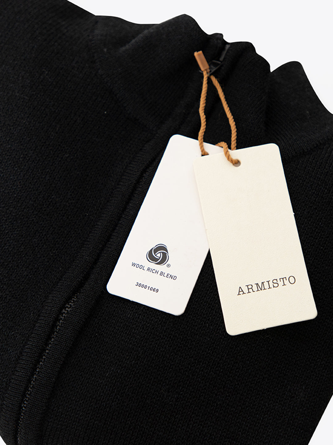 234 Full Zip Pullover I Wool I Woolmark Certified I Black