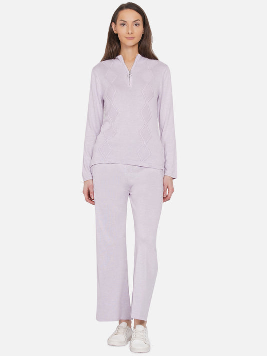 319 Cable Knit Co-Ord Set I Lavendar I Top + Bottom