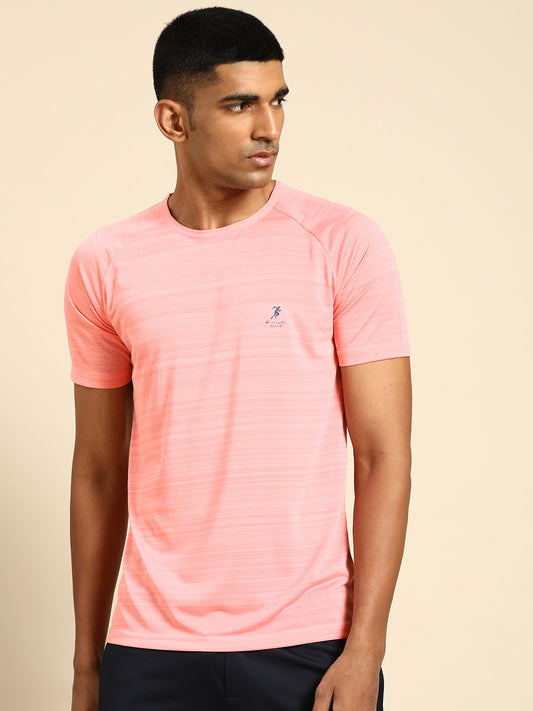 128 Textured Dri-Fit Sports Tshirt I Pink