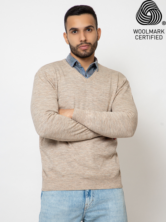 215 Solid Pullover I Wool I Woolmark Certified I Oatmeal