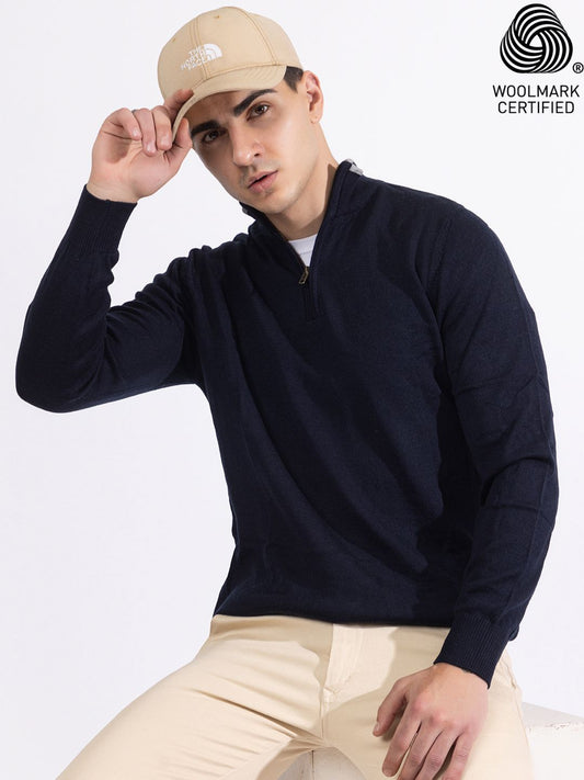 223 Half Zip Pullover I Wool I Woolmark Certified I Navy