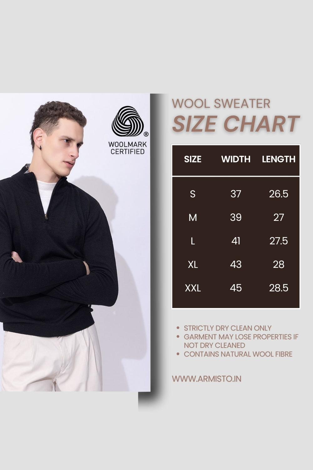 223 Half Zip Pullover I Wool I Woolmark Certified I Black
