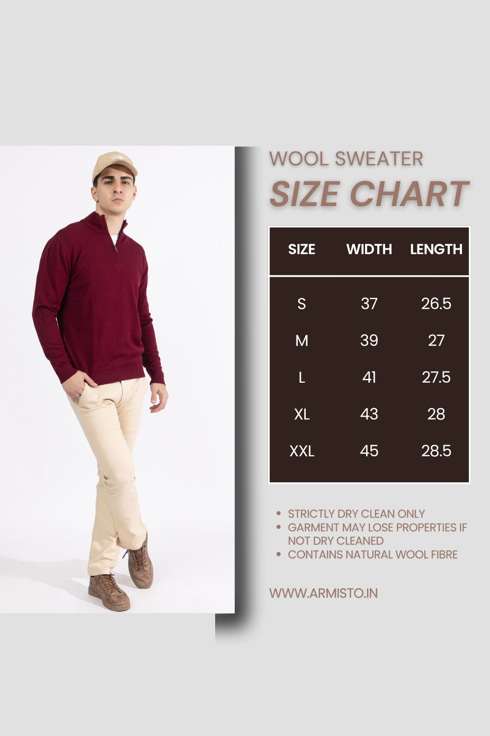 223 Half Zip Pullover I Wool I Woolmark Certified I Wine Colour