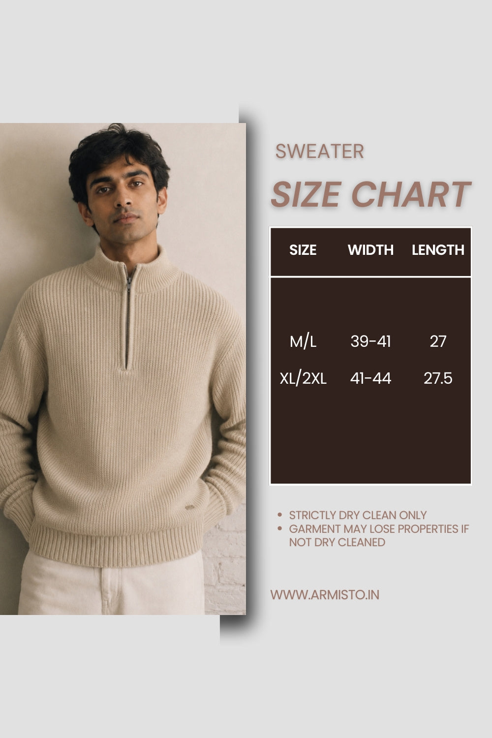 223 Half Zip Chunky Pullover I Beige