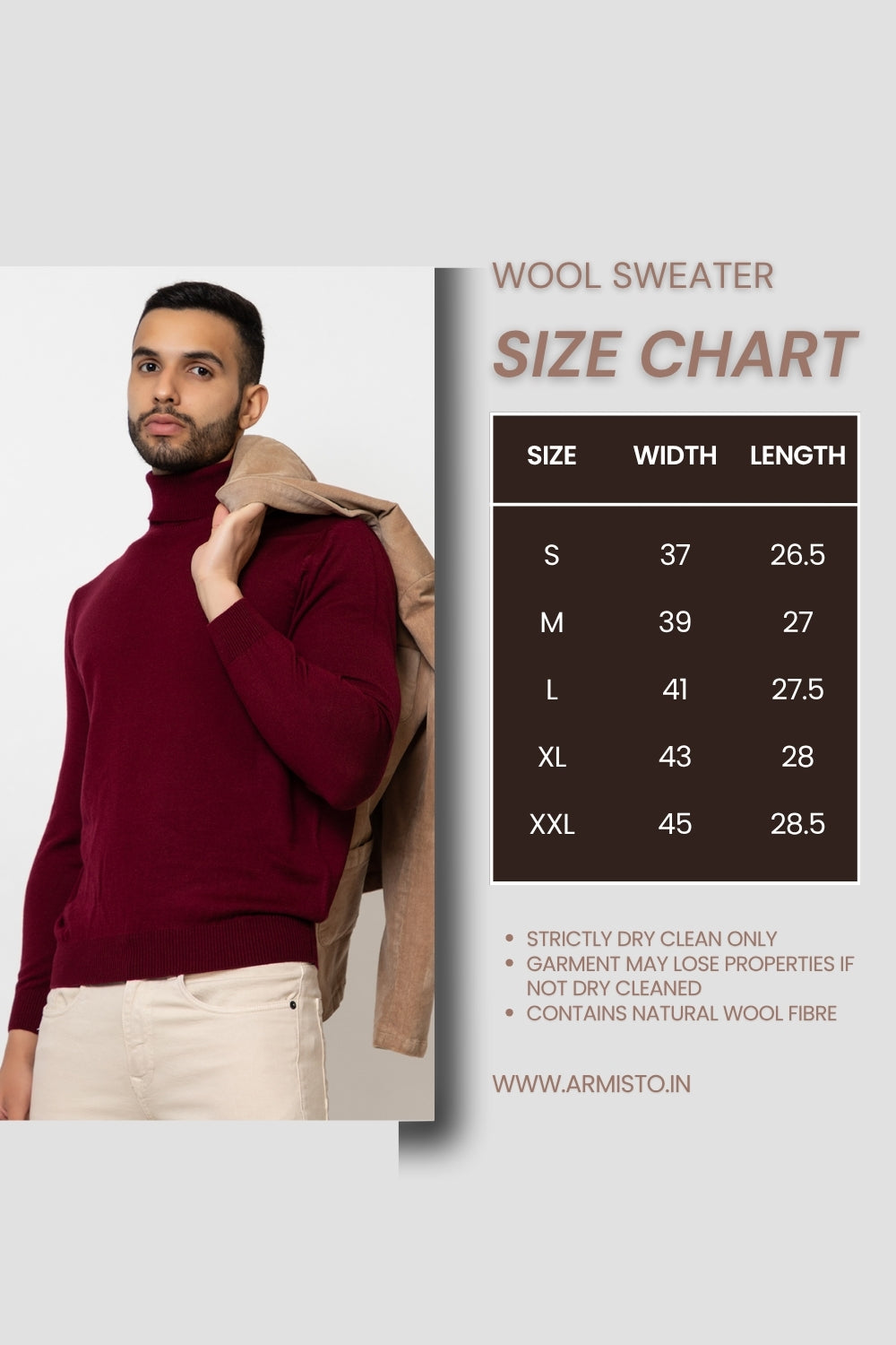 230 Turtle Neck Pullover I Wool I Woolmark Certified I Wine