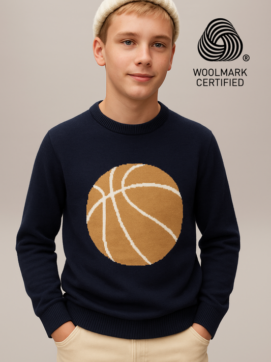 244 Boys Pullover I Wool I Woolmark Certified I Navy