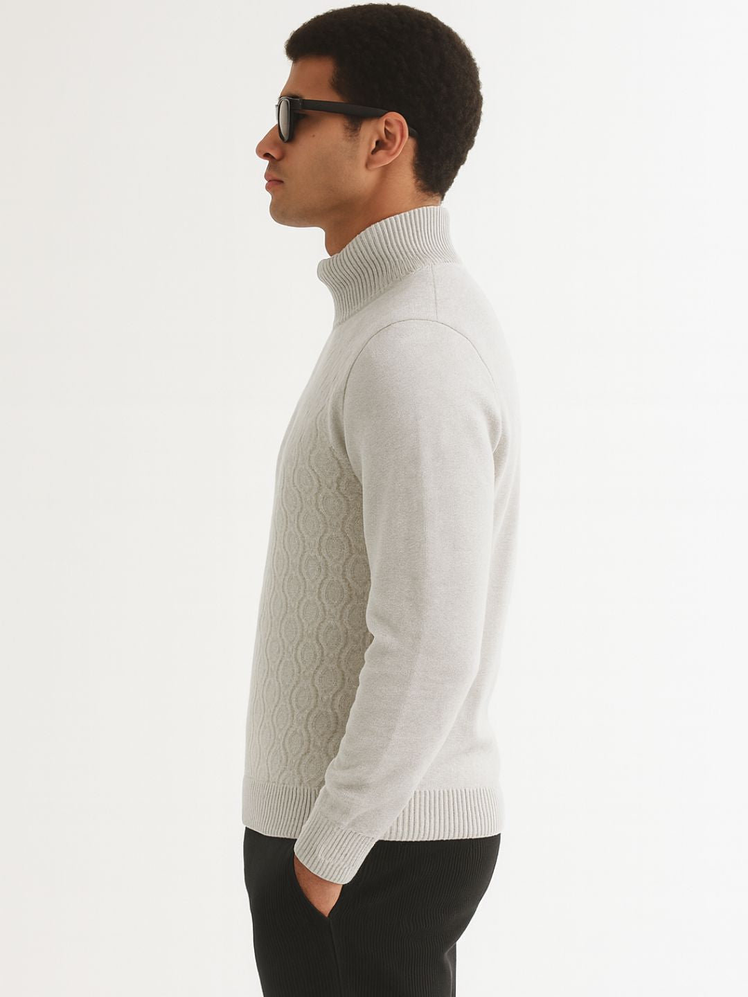 251 Half Zip Fuzzy Pullover I Woolmark Certified I Grey Melange