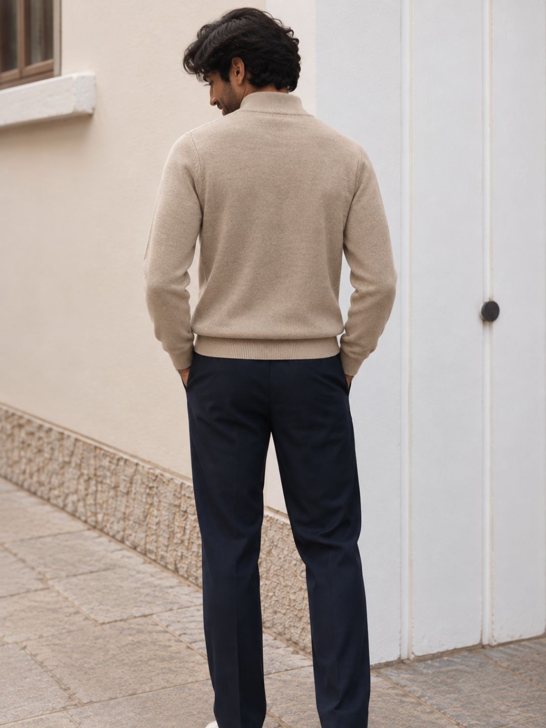261 Half Zip Pullover I 100% Pure Wool I Woolmark Certified I Champagne (Limited Edition)