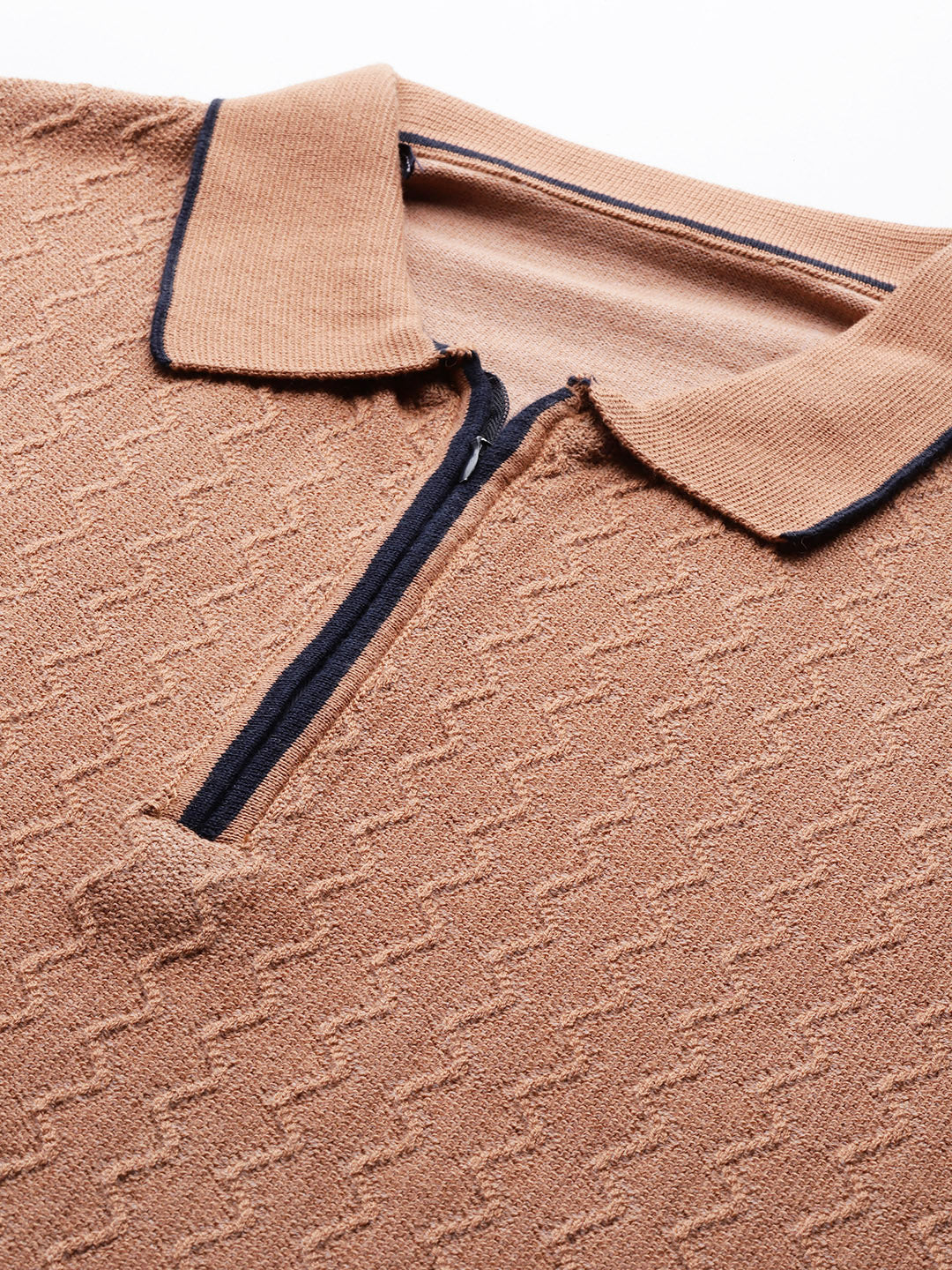 621 Rib Knit Polo I Mocha Mousse
