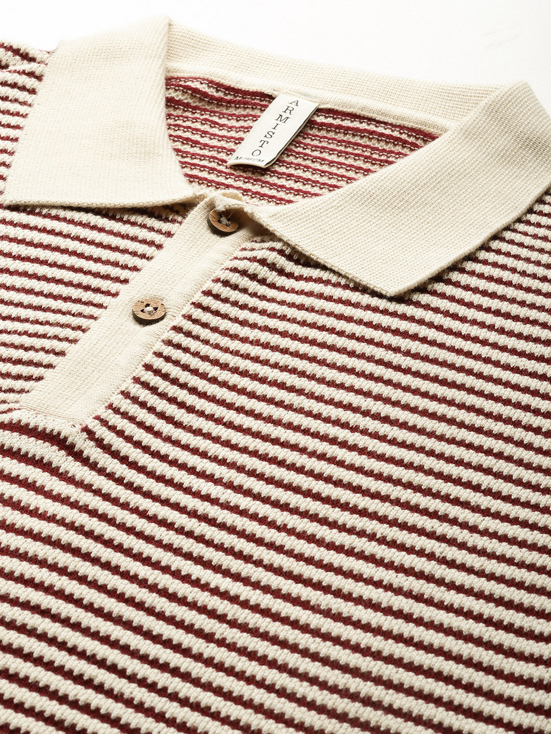 618 Textured Two-Tone Knit Polo I Wine