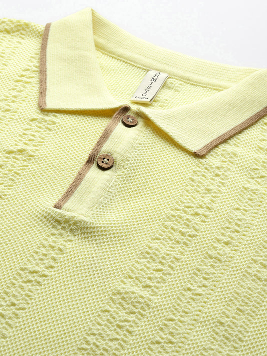 622 Intarsia Knit Polo I Limoncello