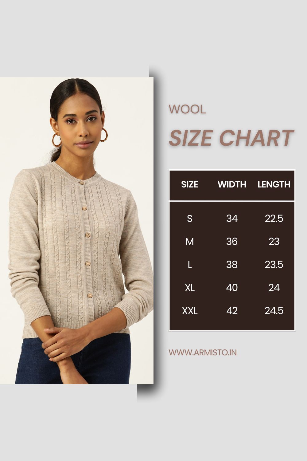 318 Wool Cable Knit Cardigan I Olive (Woolmark Certified)