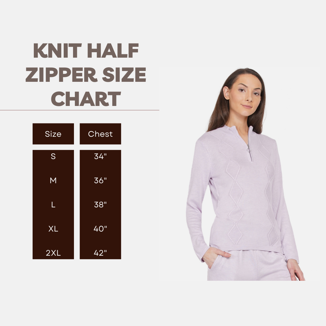 319 Cable Knit Half Zipper I Lavendar