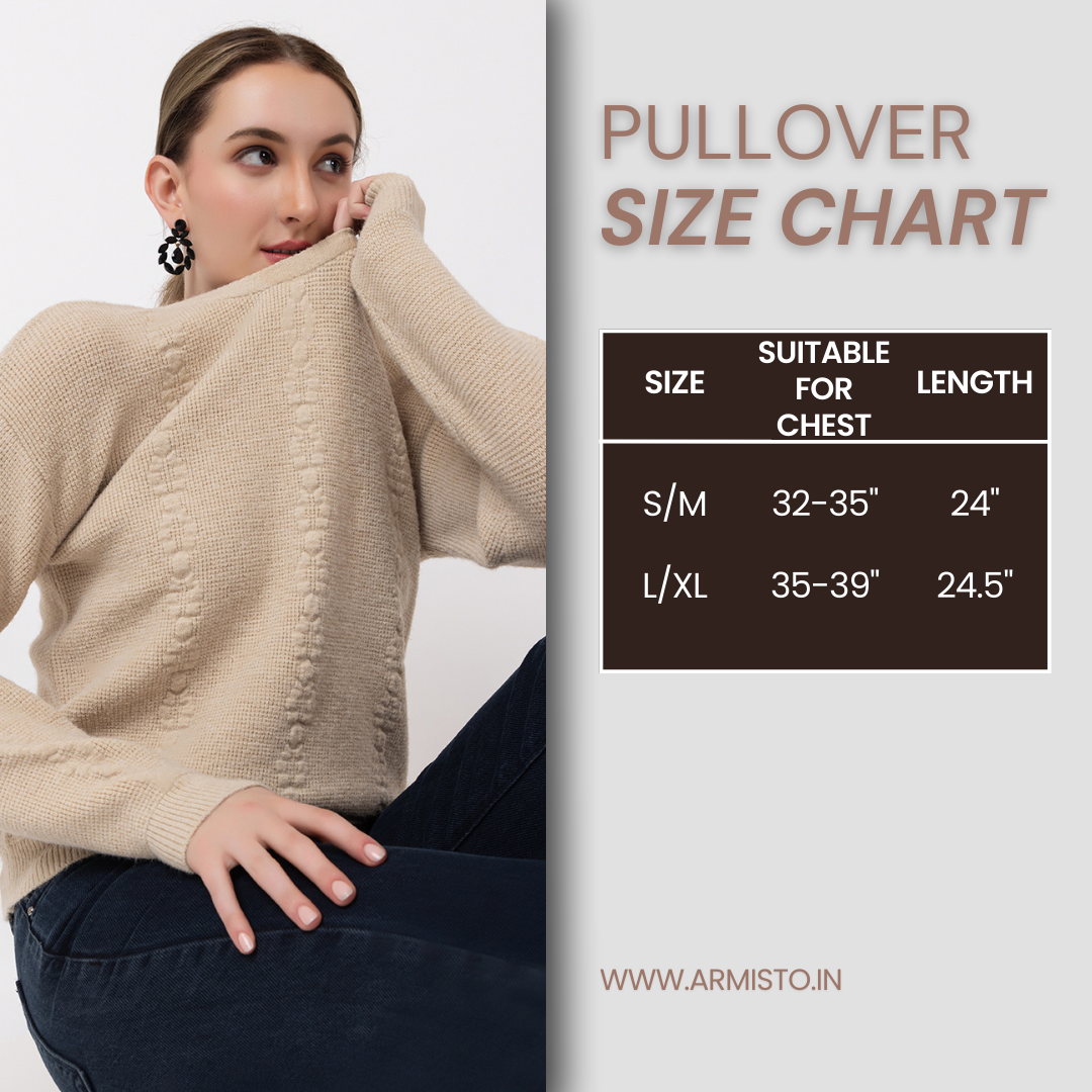 331 Fuzzy Cable Knit Pullover I Beige