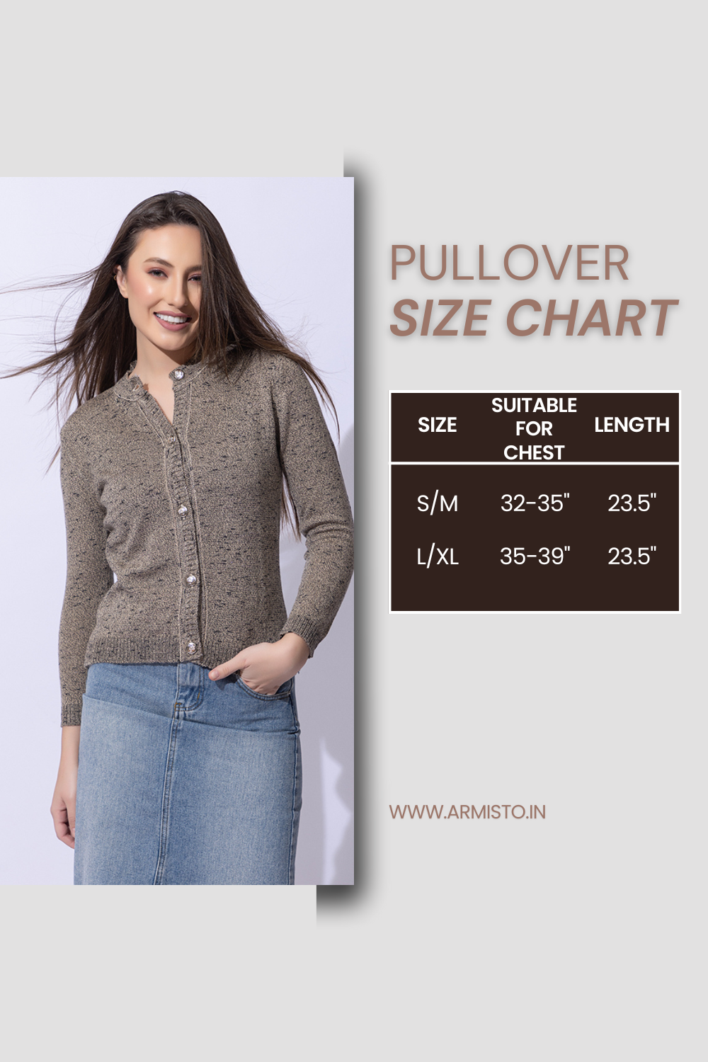 335 Speckled Knit Cardigan with Metallic Button