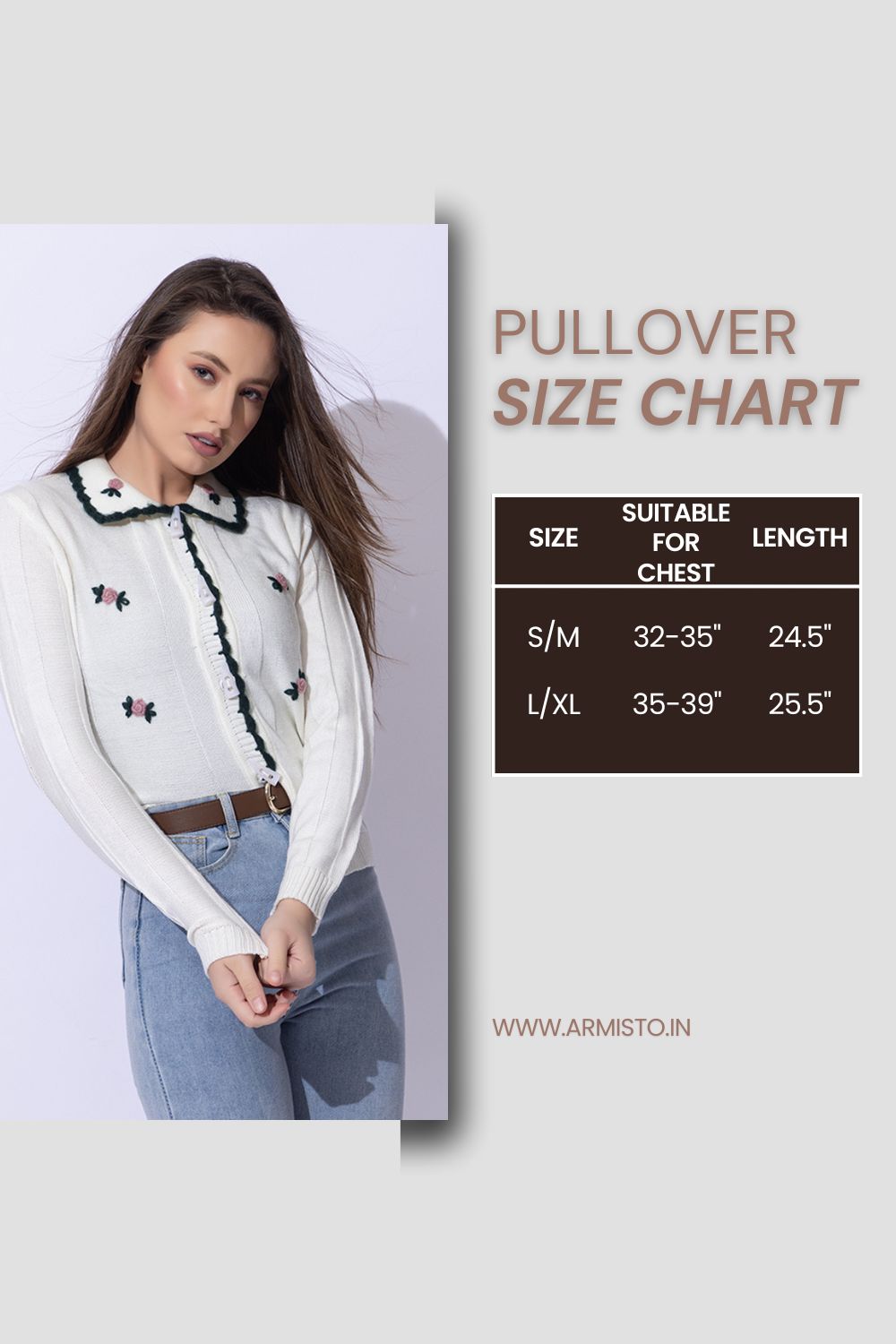 336 Crochet Hand Embroidered Cardigan I White