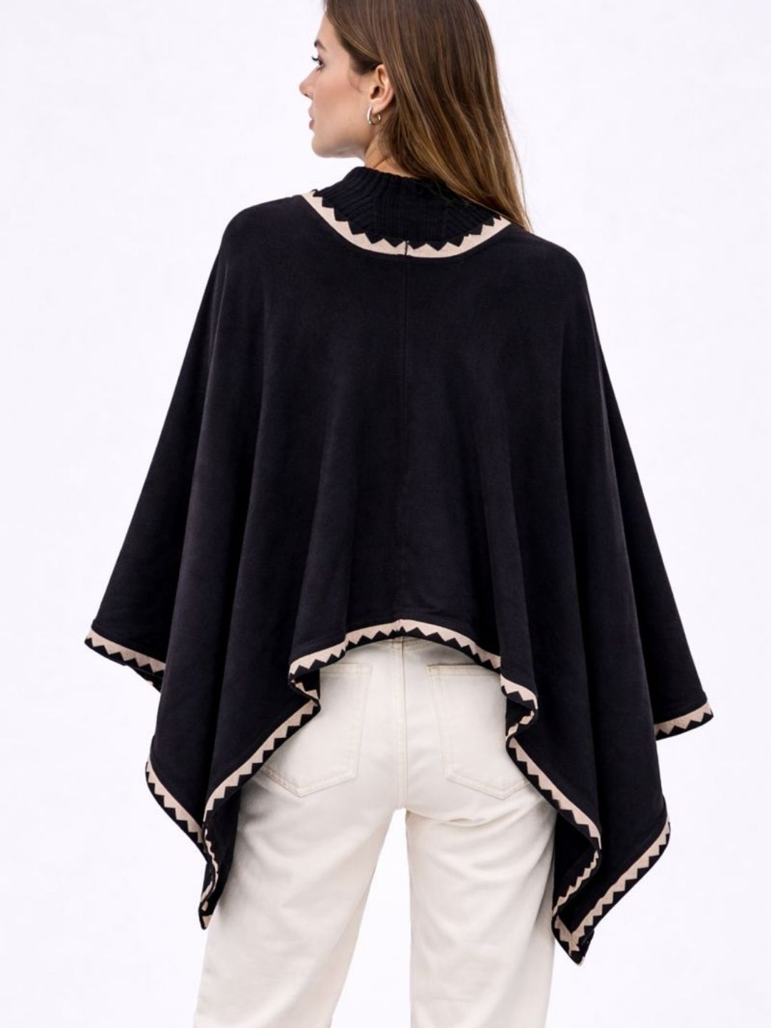 341 Woollen Cape Shrug I Black