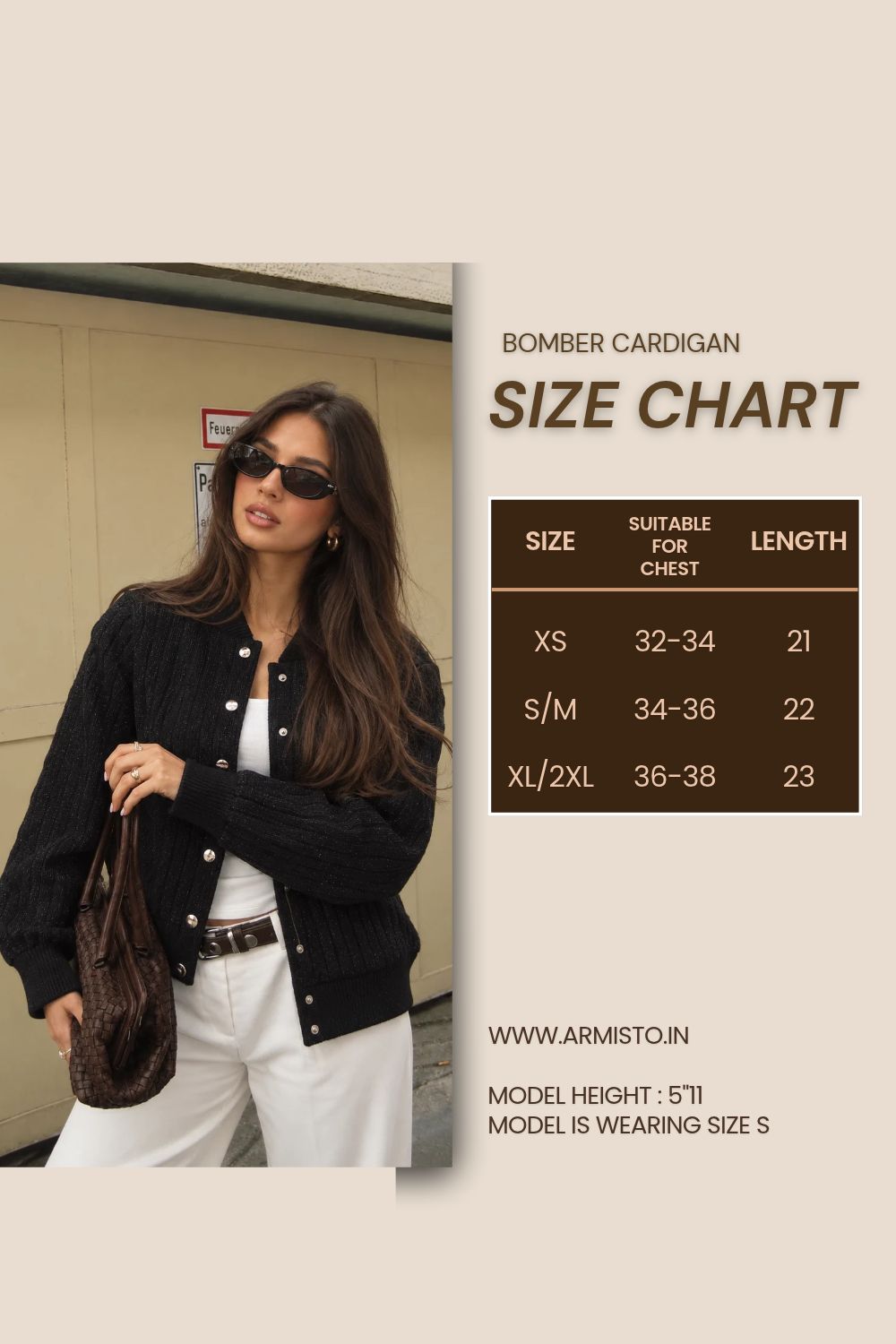 346 Chunky Bomber Cardigan I Black