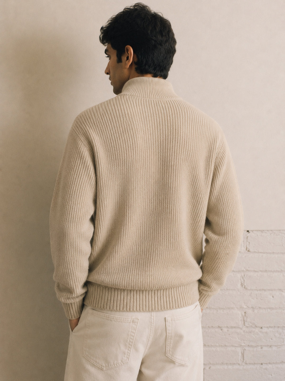 223 Half Zip Chunky Pullover I Beige