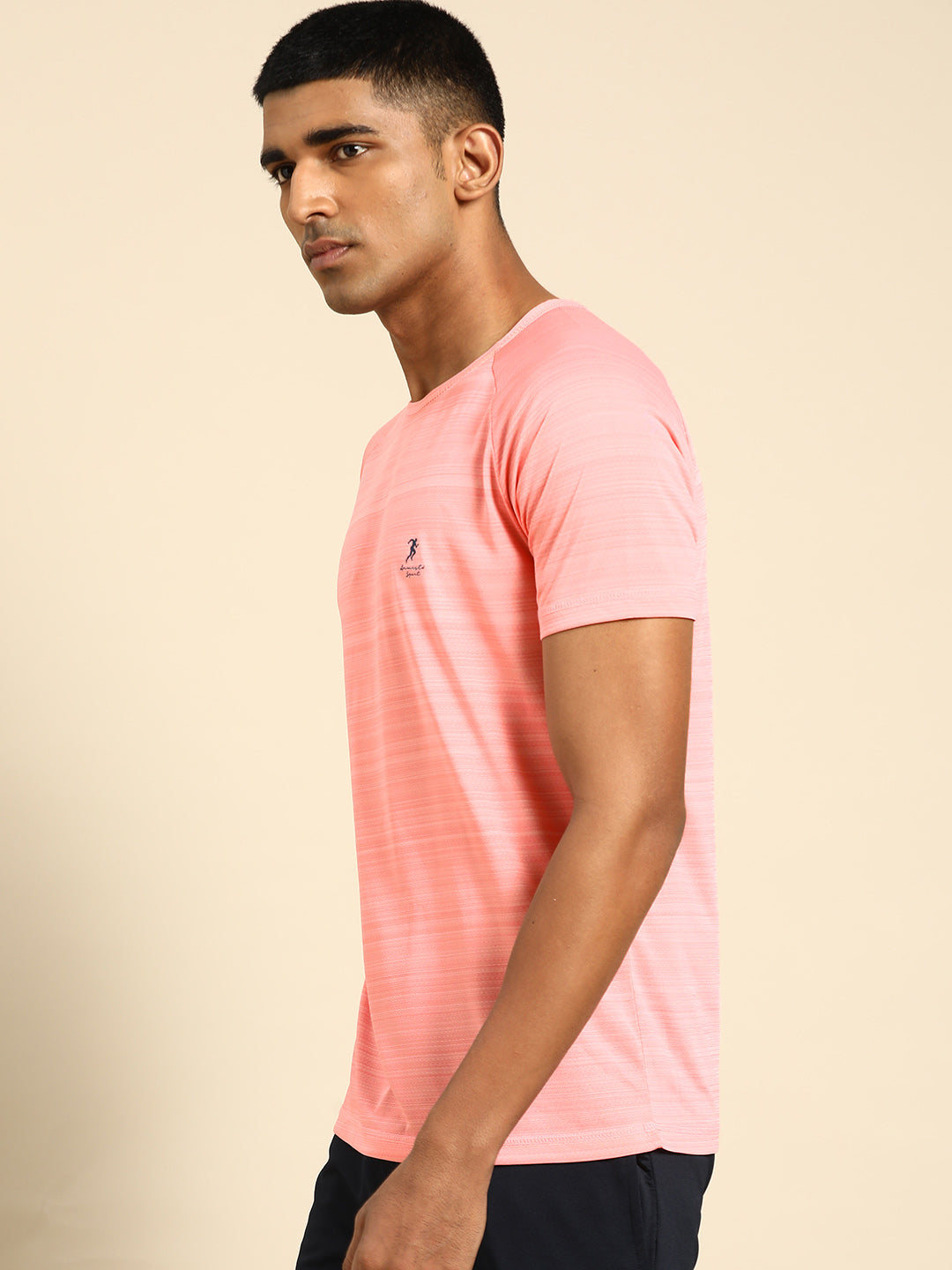 128 Textured Dri-Fit Sports Tshirt I Pink