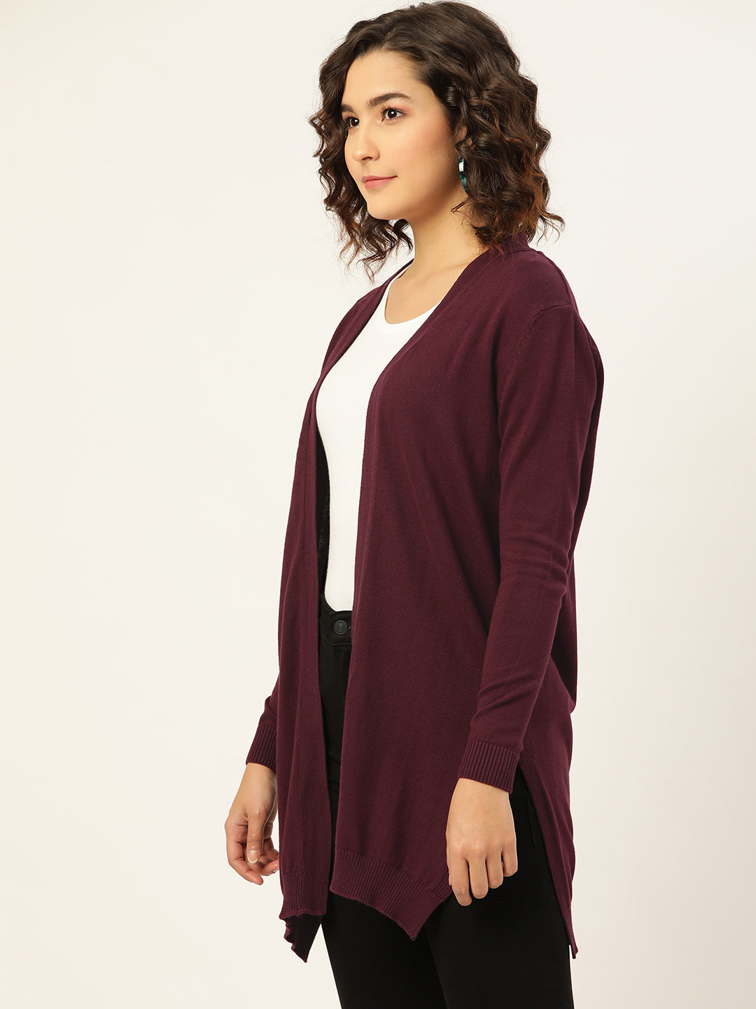 017 Woollen Shrug I Burgundy Wine