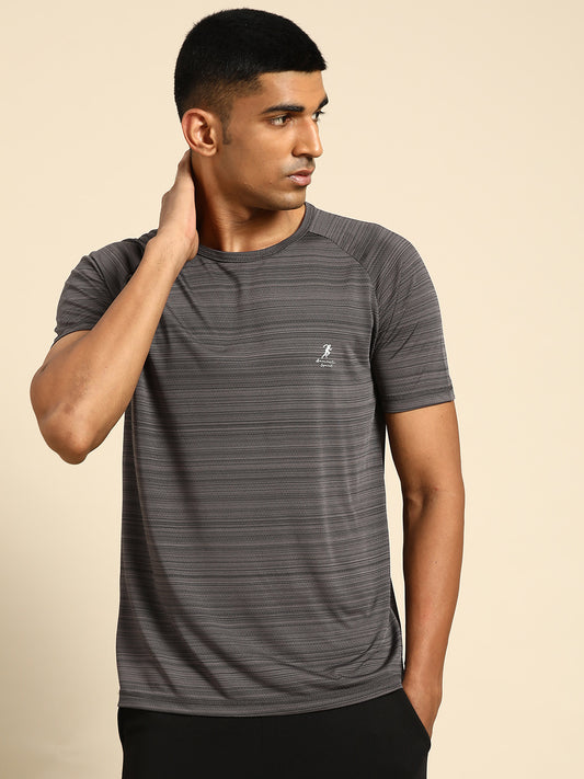 128 Textured Dri-Fit Sports Tshirt I Charcoal