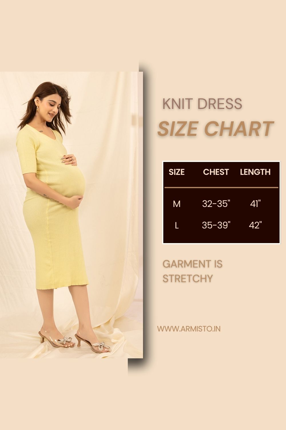 420 Maternity Side Slit Knit Midi Dress I Pure Cotton